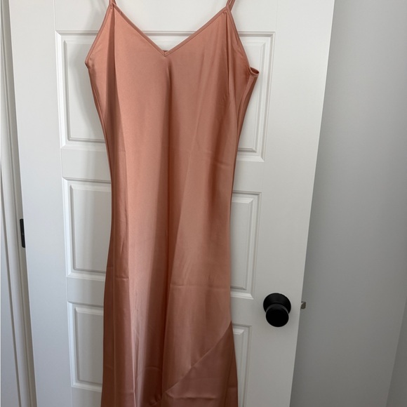Knix Satin Slip Dress in Peach Champagne - Picture 2 of 4